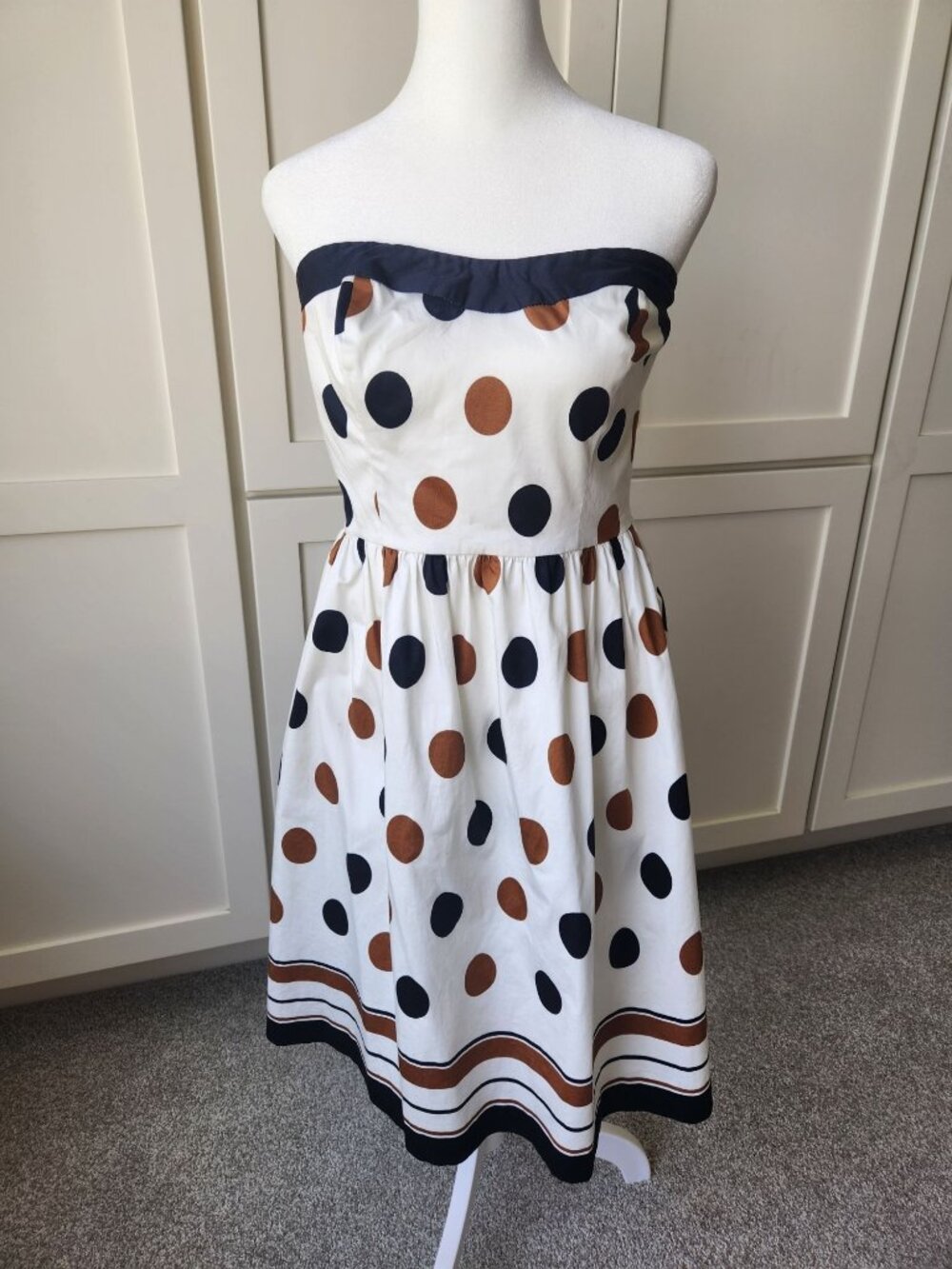 The Limited Strapless Polka Dot Dress Lightweight Playful Whimsical Feminine